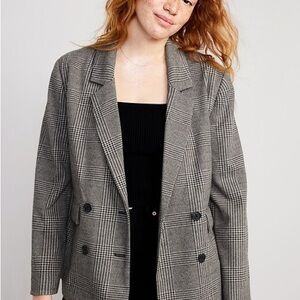 Old Navy Women's Gray Plaid Blazer